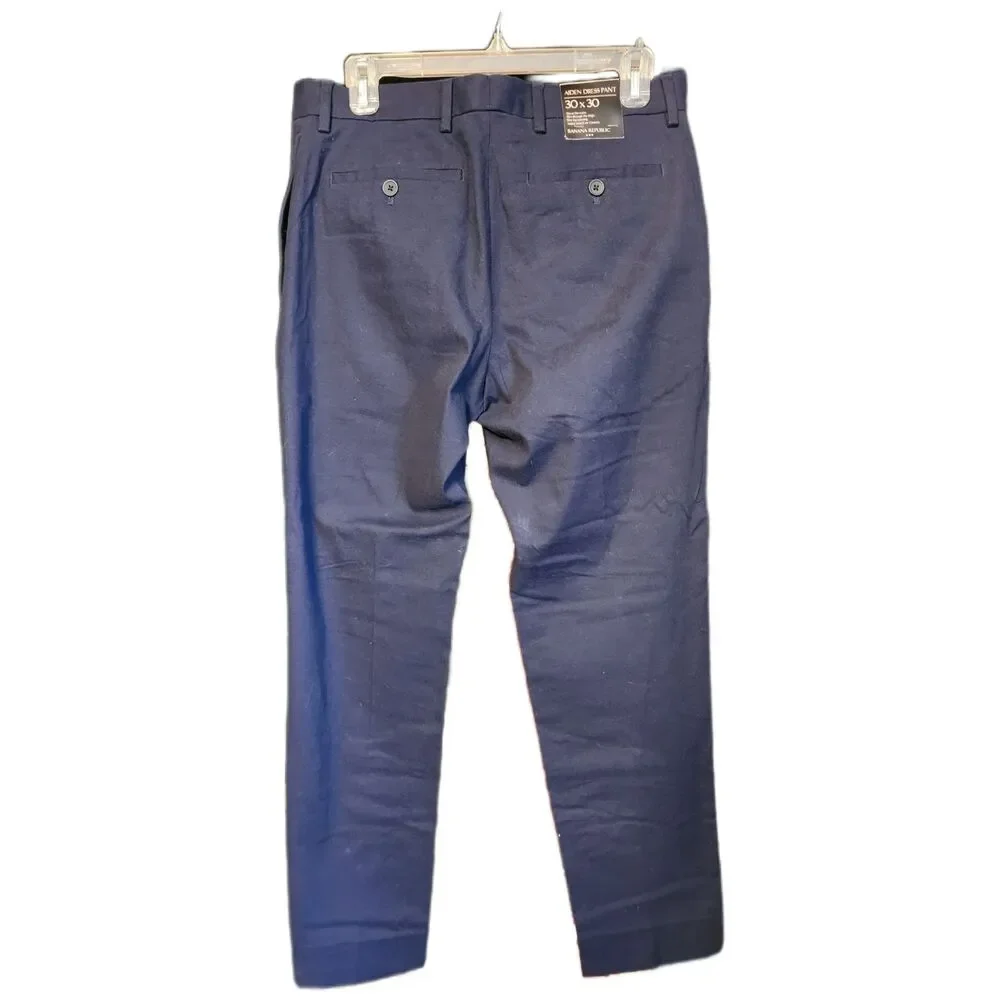 Banana Republic Mens Aiden Dress Pants Navy Blue 30 X 30